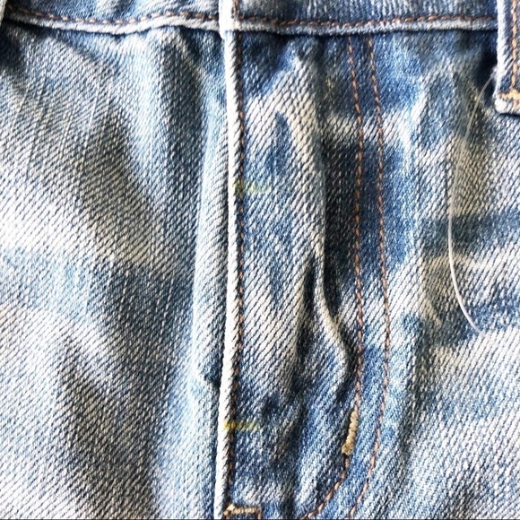 American Eagle Womens Medium Wash Embroidered Distressed Cutoffs Size 0 - Picture 7 of 11